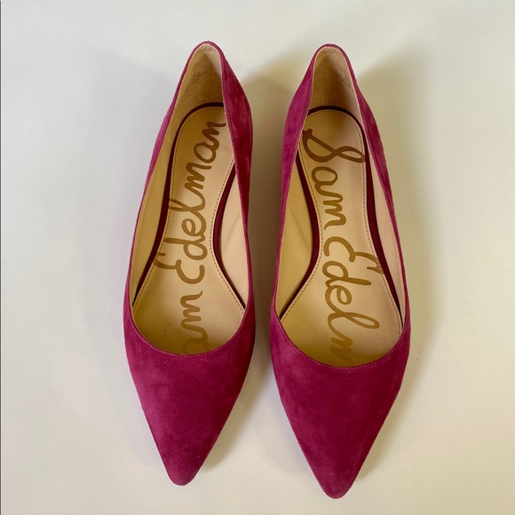 magenta suede shoes